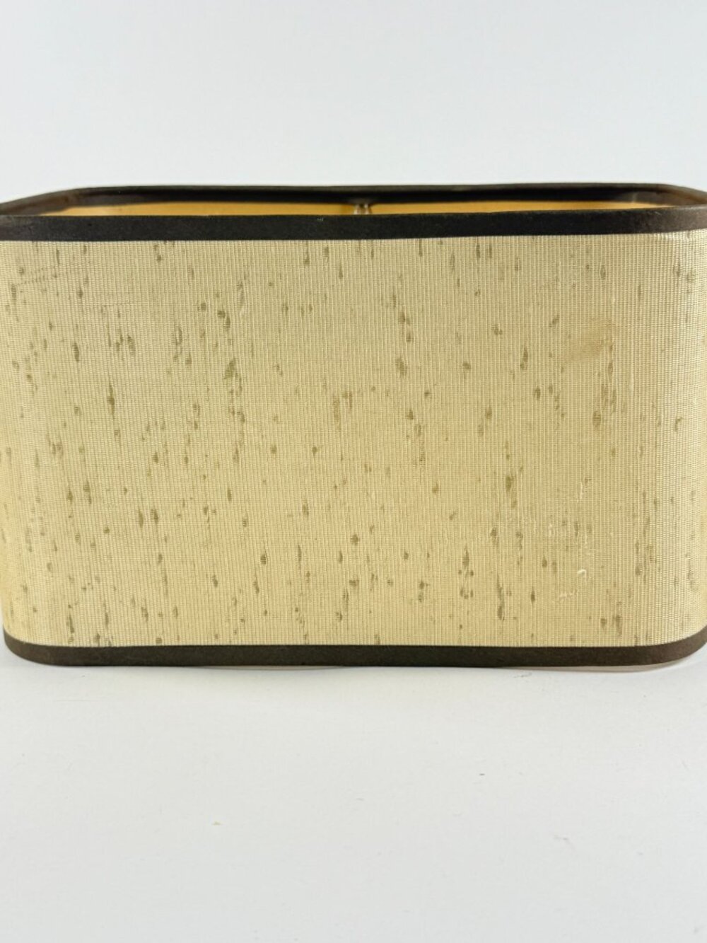 Vintage 1950s MCM Rectangular Clamp Lamp Shade Beige Fabric
